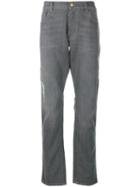 Billionaire Logo Plaque Straight-leg Jeans - Grey