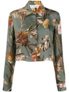 Off-white Floral Print Shirt - Green