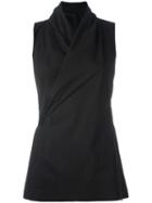 Rick Owens Wrap Vest Blouse, Women's, Size: 42, Black, Cotton/cupro