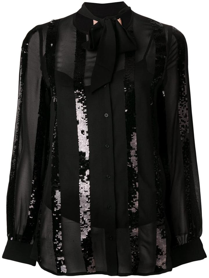 Twin-set Sequin Panel Top - Black