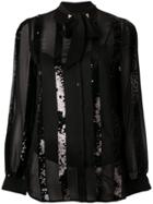 Twin-set Sequin Panel Top - Black