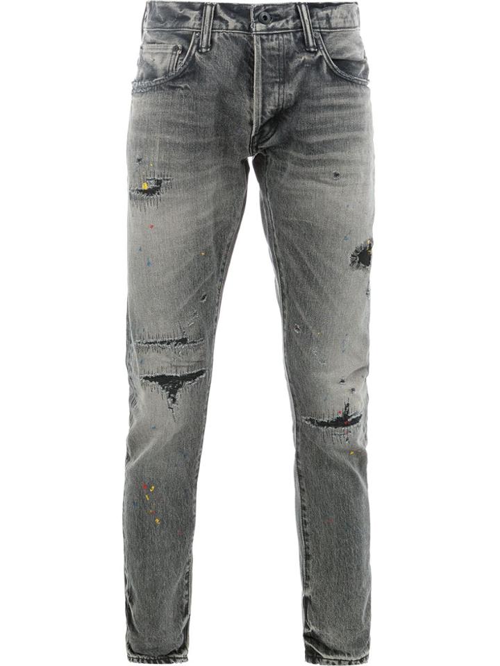 Mastercraft Union Osechi Distressed Slim-fit Jeans - Grey