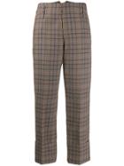 Brunello Cucinelli Plaid Cropped Trousers - Brown