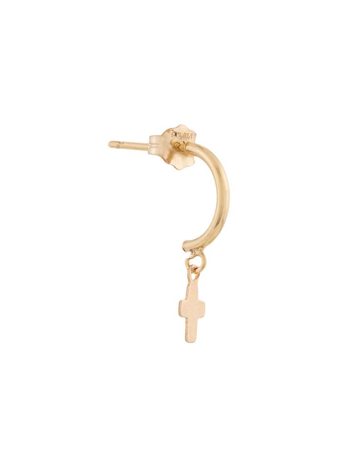 Petite Grand Gold Cross Mix And Match Earrings - Metallic