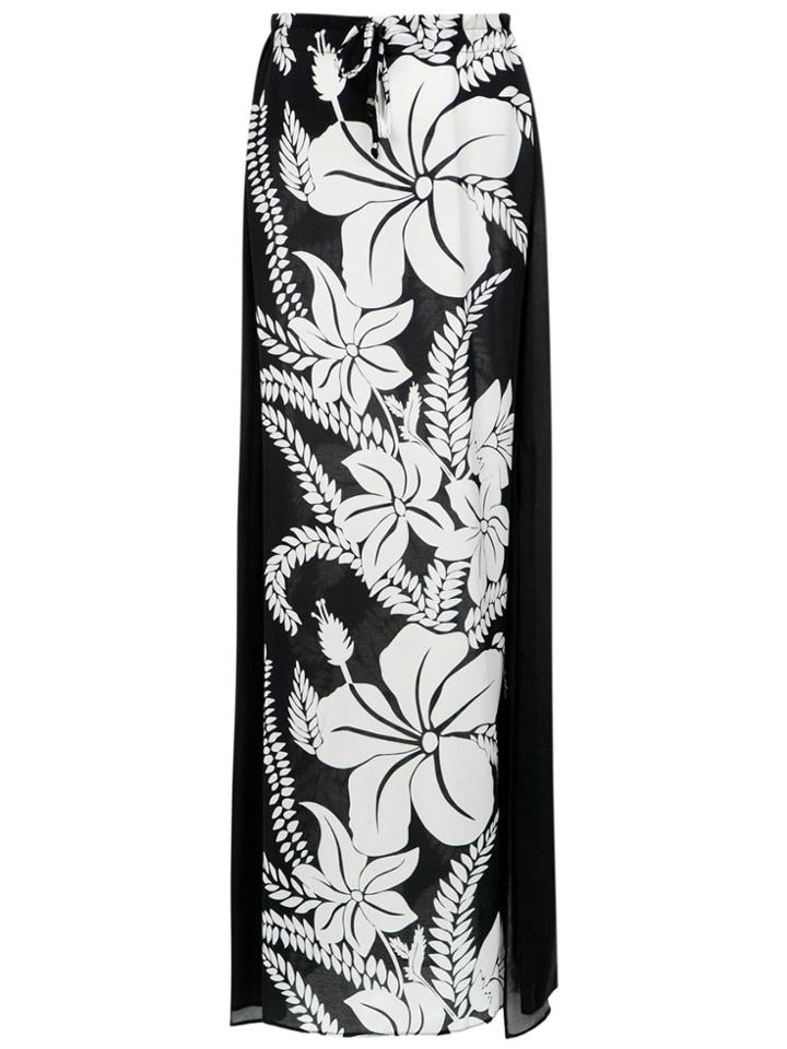 Amir Slama Floral Print Skirt - Preto