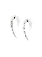 Shaun Leane Diamond Hook Tusk Earrings, Women's, Metallic