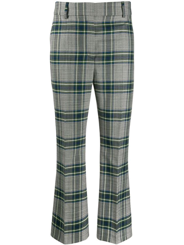 Cédric Charlier Cropped Plaid Trousers - Grey