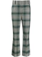 Cédric Charlier Cropped Plaid Trousers - Grey