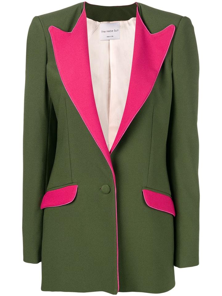 Hebe Studio Boyfriend Fit Blazer - Green