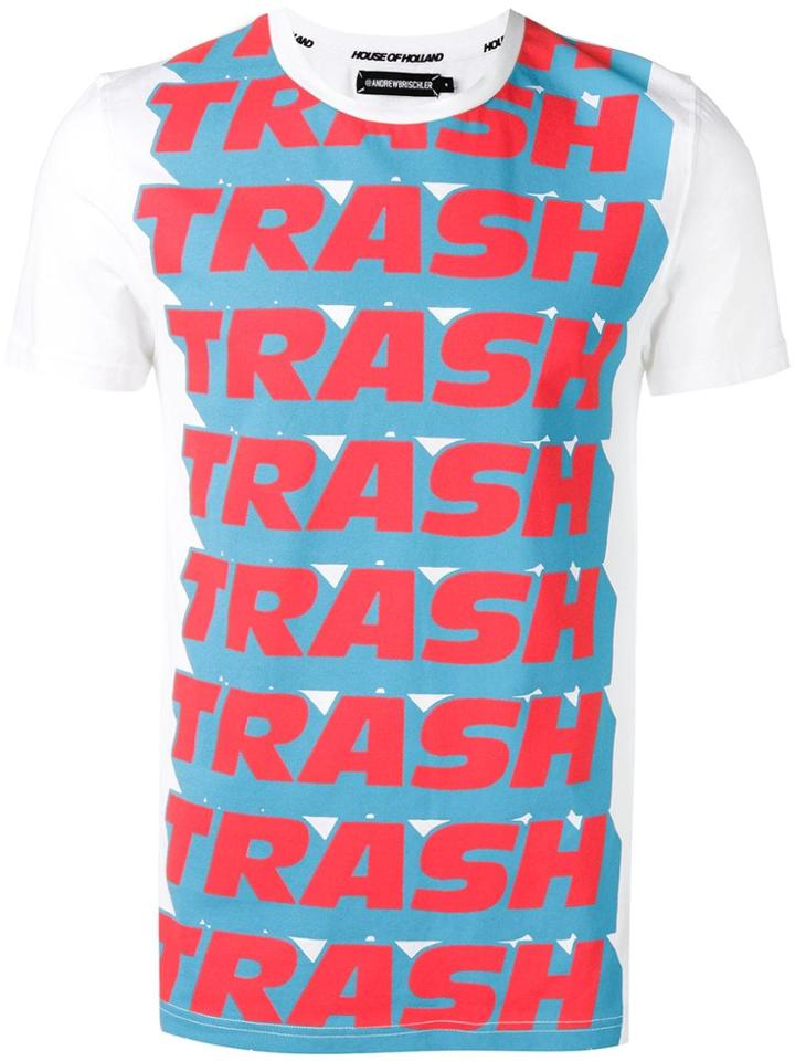 House Of Holland X Andrew Brischler 'trash' Print T-shirt - White