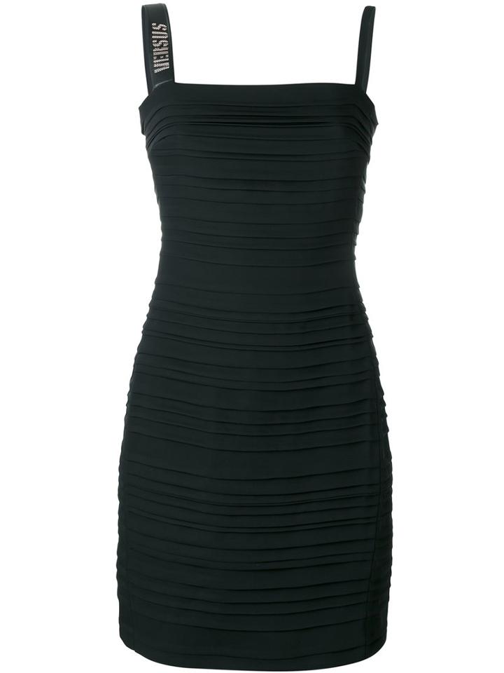 Versus Ribbed Fitted Dress, Women's, Size: 40, Black, Polyester/viscose/polyamide