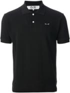 Comme Des Garçons Play Embroidered Heart Polo Shirt, Men's, Size: Large, Black, Cotton