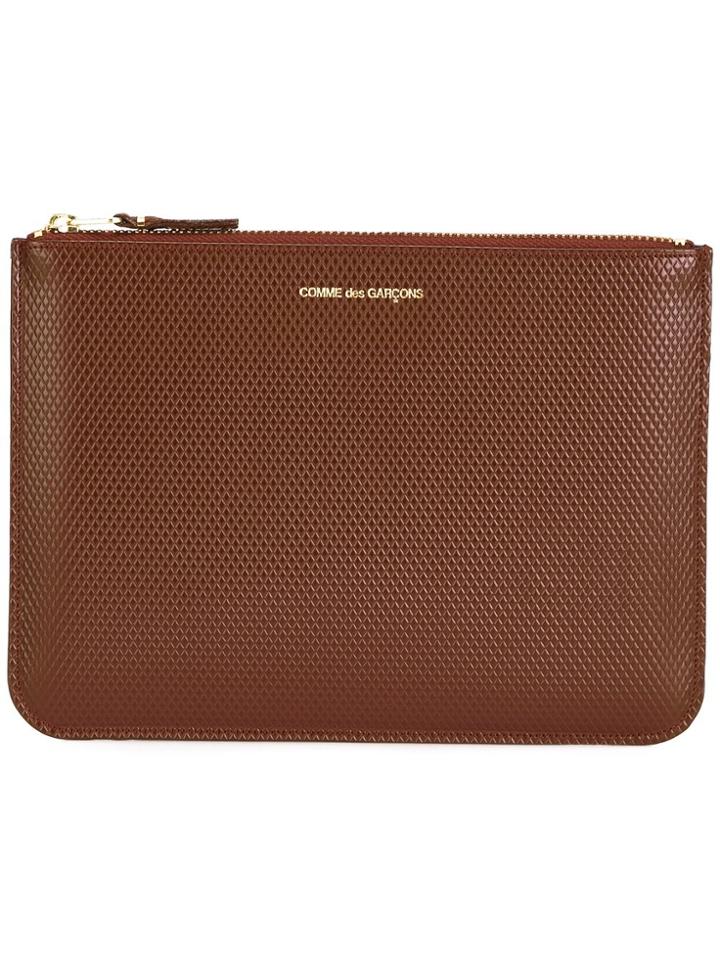 Comme Des Garçons Wallet Textured Clutch - Brown