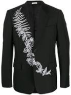 Alexander Mcqueen Frosted Fern Embroidered Single Breasted Blazer -