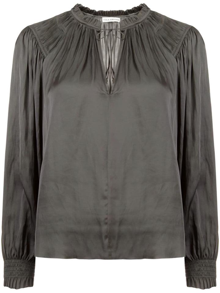 Ulla Johnson Tie Neck Blouse - Green