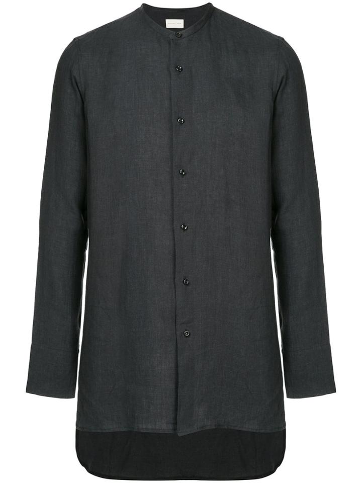 Sartorial Monk Mandarin Collar Shirt - Grey