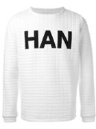 Han Kj0benhavn Front Logo Grill Sweatshirt, Men's, Size: Medium, White, Polyester/cotton