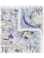 Faliero Sarti Classic Embroidered Scarf - White