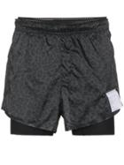 Satisfy Leopard Print Running Shorts - Grey