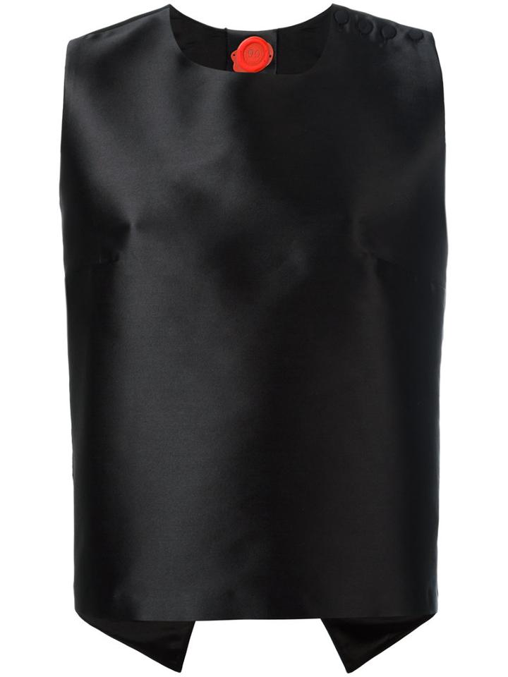 Ultràchic - Cross Back Top - Women - Silk/polyester/polypropylene/acetate - 40, Women's, Black, Silk/polyester/polypropylene/acetate