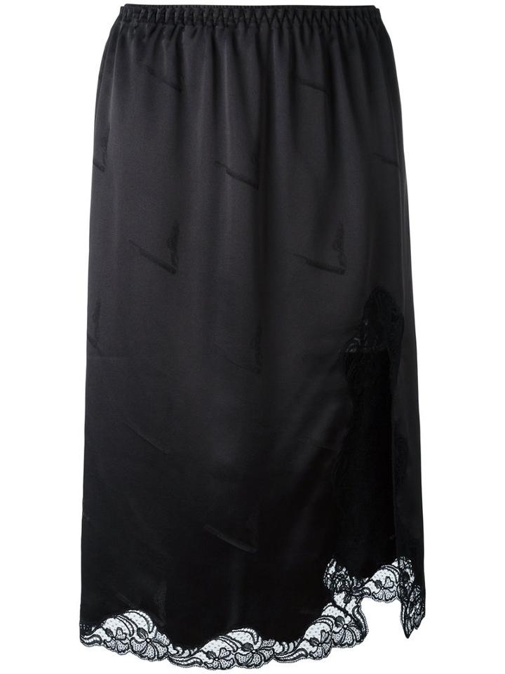 Alexander Wang Lace Trim Skirt, Women's, Size: 8, Black, Silk/nylon