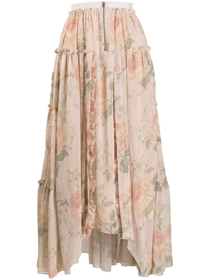 Coach Handkerchief Hem Midi Skirt - Neutrals