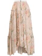 Coach Handkerchief Hem Midi Skirt - Neutrals
