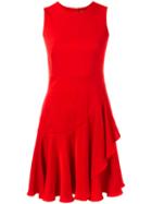Alexander Mcqueen Ruffled Mini Dress, Women's, Size: 40, Red, Viscose/silk