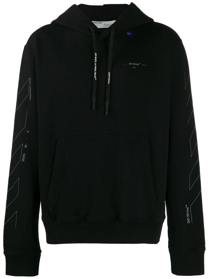 Off-white Diagonal Printed Hoodie - Black