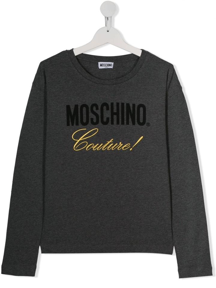 Moschino Kids Contrast Logo T-shirt - Grey