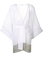 Oseree Fringed Beach Cover Up - White