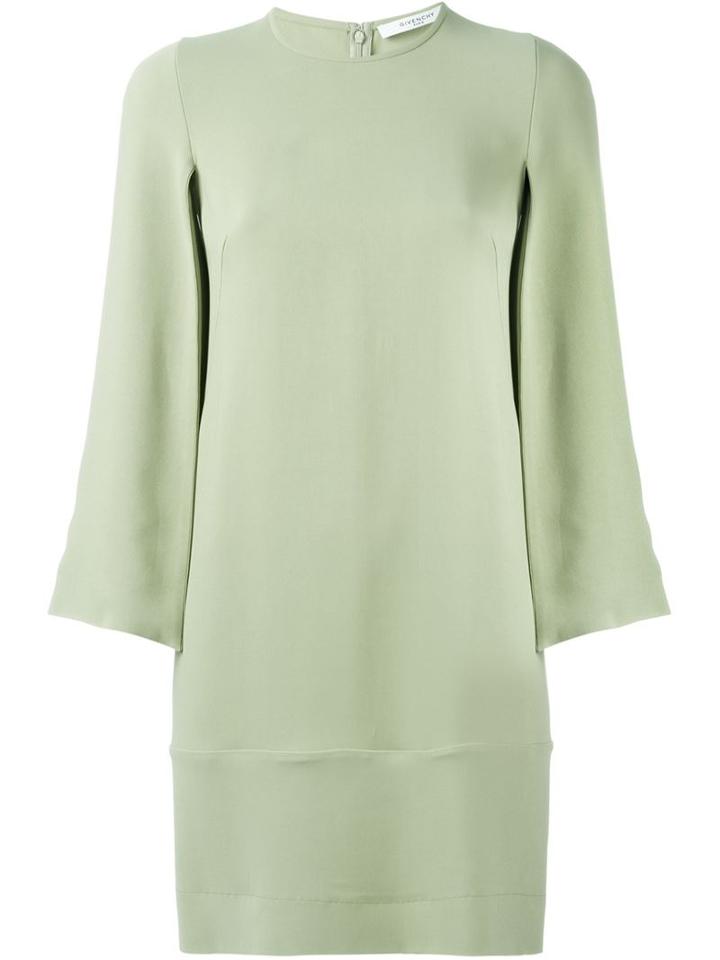 Givenchy Slit Sleeve Shift Dress, Women's, Size: 38, Green, Viscose/spandex/elastane/silk