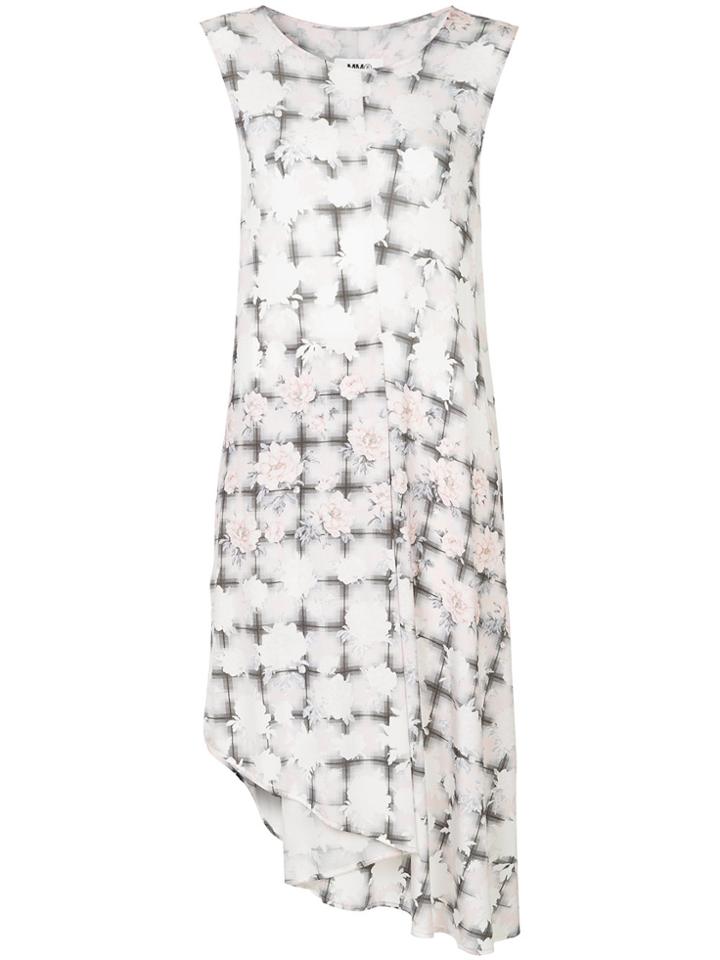 Mm6 Maison Margiela Floral Check Asymmetric Dress - Pink & Purple