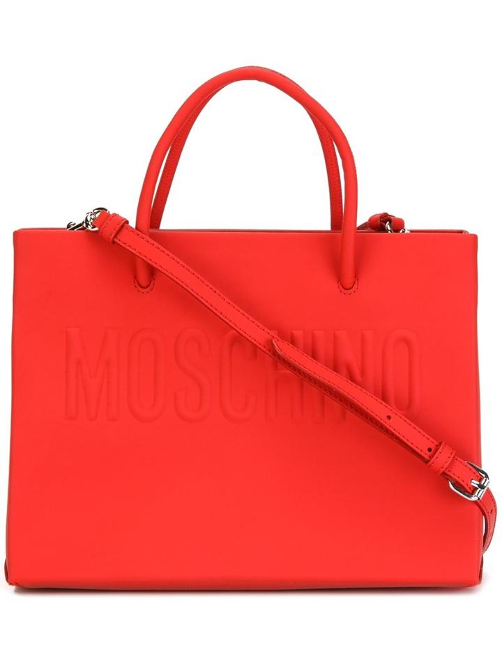 Moschino Logo Tote, Women's, Red