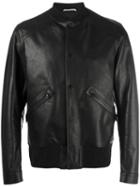 Oamc Classic Bomber Jacket, Men's, Size: Xl, Black, Calf Leather/polyamide/spandex/elastane/viscose