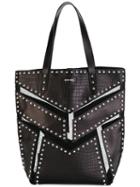 Diesel Panelled Studded Tote, Women's, Black, Leather/nylon/metal (other)