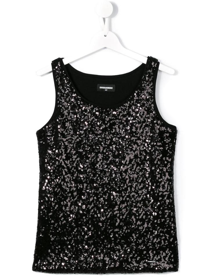 Dsquared2 Kids Sequinned Tank Top - Black