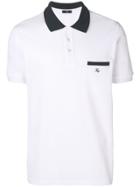Fay Contrast Collar Polo Shirt - White