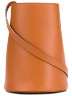 Jil Sander Navy Bucket Crossbody Bag - Brown