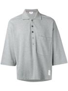 Thom Browne Oversized Piqué Pocket Polo - Grey