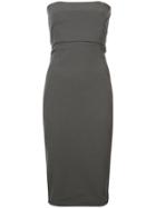 Rick Owens Strapless Midi Dress - Grey