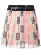 Giamba Butterfly Print Pleated Skirt, Women's, Size: 42, Pink, Polyester