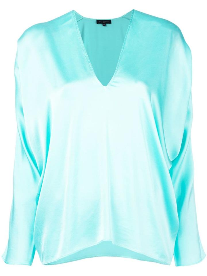 Antonelli Draped Blouse - Blue
