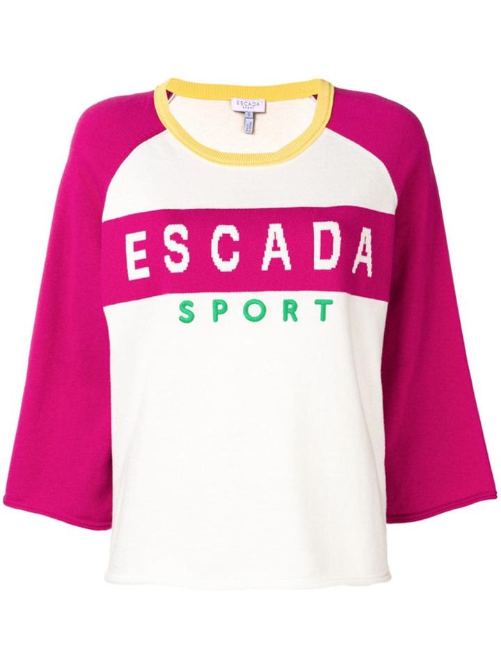 Escada Sport Logo Crew Neck Sweater - White