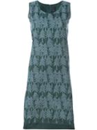 Minä Perhonen Pine Print Dress, Women's, Size: 38, Green, Cotton/linen/flax
