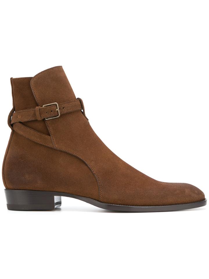 Saint Laurent Signtature Wyatt 30 Jodhpur Boots - Brown