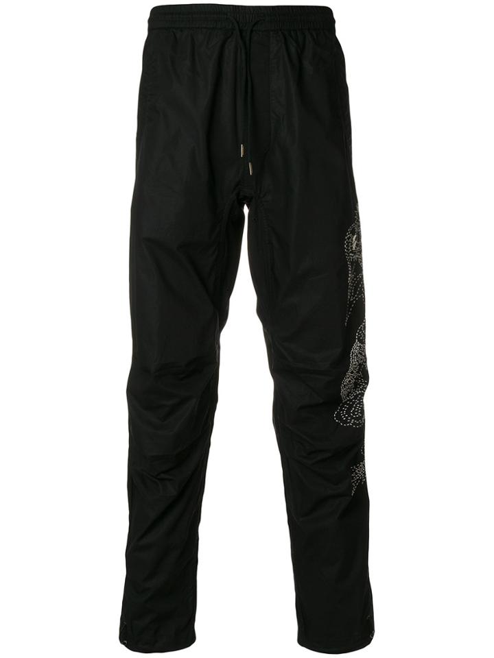 Maharishi Embroidered Track Pants - Black