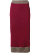 Victoria Beckham Fitted Pencil Skirt - Red