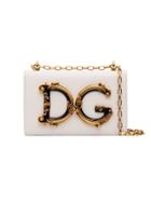Dolce & Gabbana White Baroque Logo Shoulder Bag