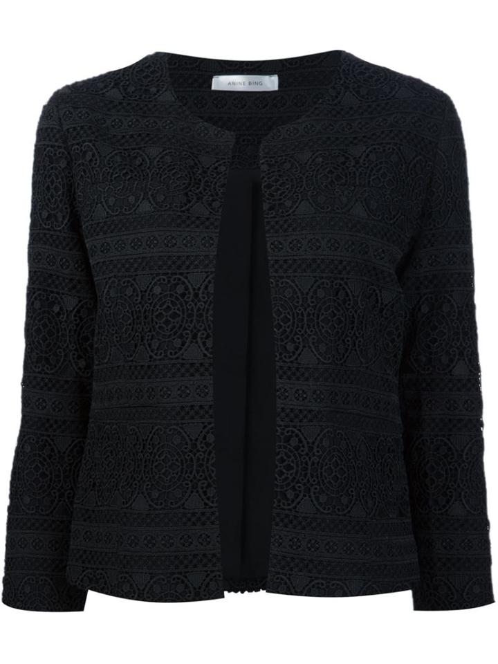 Anine Bing Lace Jacket, Women's, Size: Medium, Black, Cotton/polyester